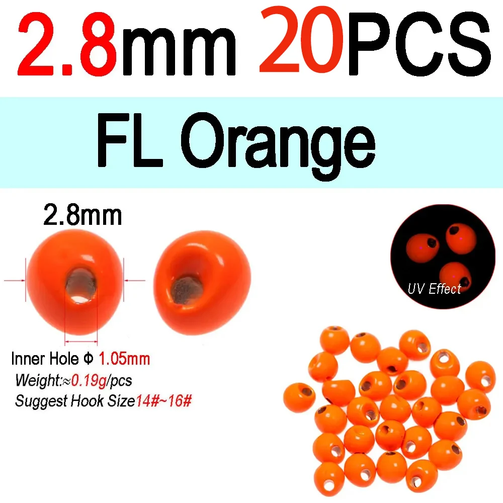 2.8mm FL Orange 20pc