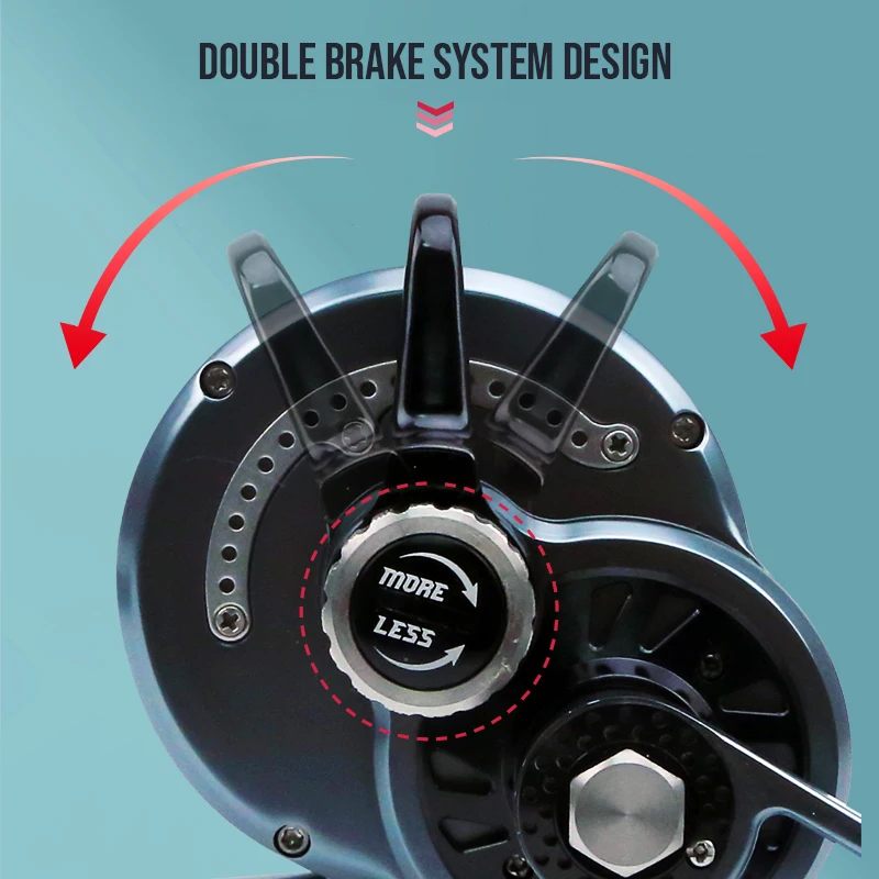 Carrete de pesca de Jigging lento para agua salada, rueda de pesca CNC de aluminio, Serie de TF200-TF400, arrastre máximo 30KG/66 libras, carrete de barco convencional - imagen 3