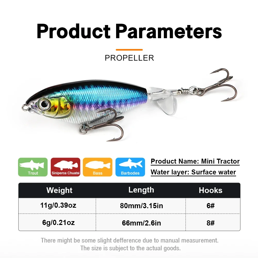 THORFORCE-señuelo de pesca con cola giratoria suave, cebo Artificial, Swimbait Popper, Topwater, pesca de lubina, superficie, 66/88MM - imagen 2