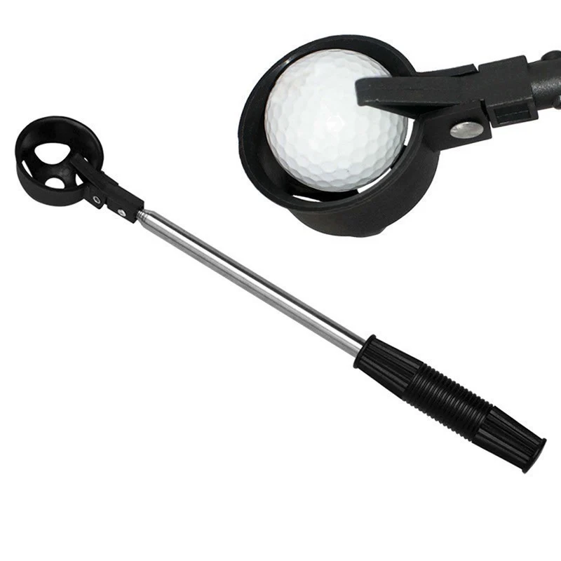 Recogedor telescópico bolas golf – Acero inoxidable bloqueo automático