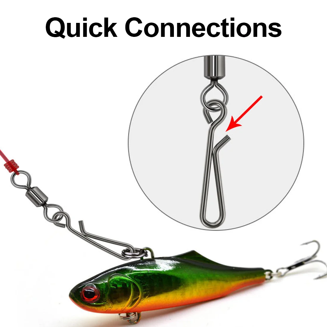 FishTrip-giratorio giratorio con Clips, broche giratorio de pesca con mosquetón, conector de pesca de acero inoxidable - imagen 3