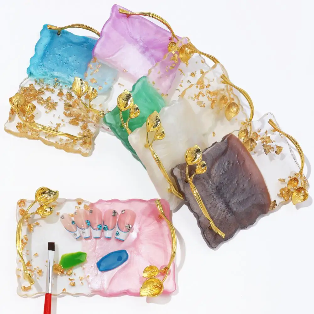 Paleta Retro de resina para uñas, esmalte de uñas de Gel clásico, puntas de Uñas postizas, paleta de dibujo de colores mezclados, accesorios para uñas - imagen 4