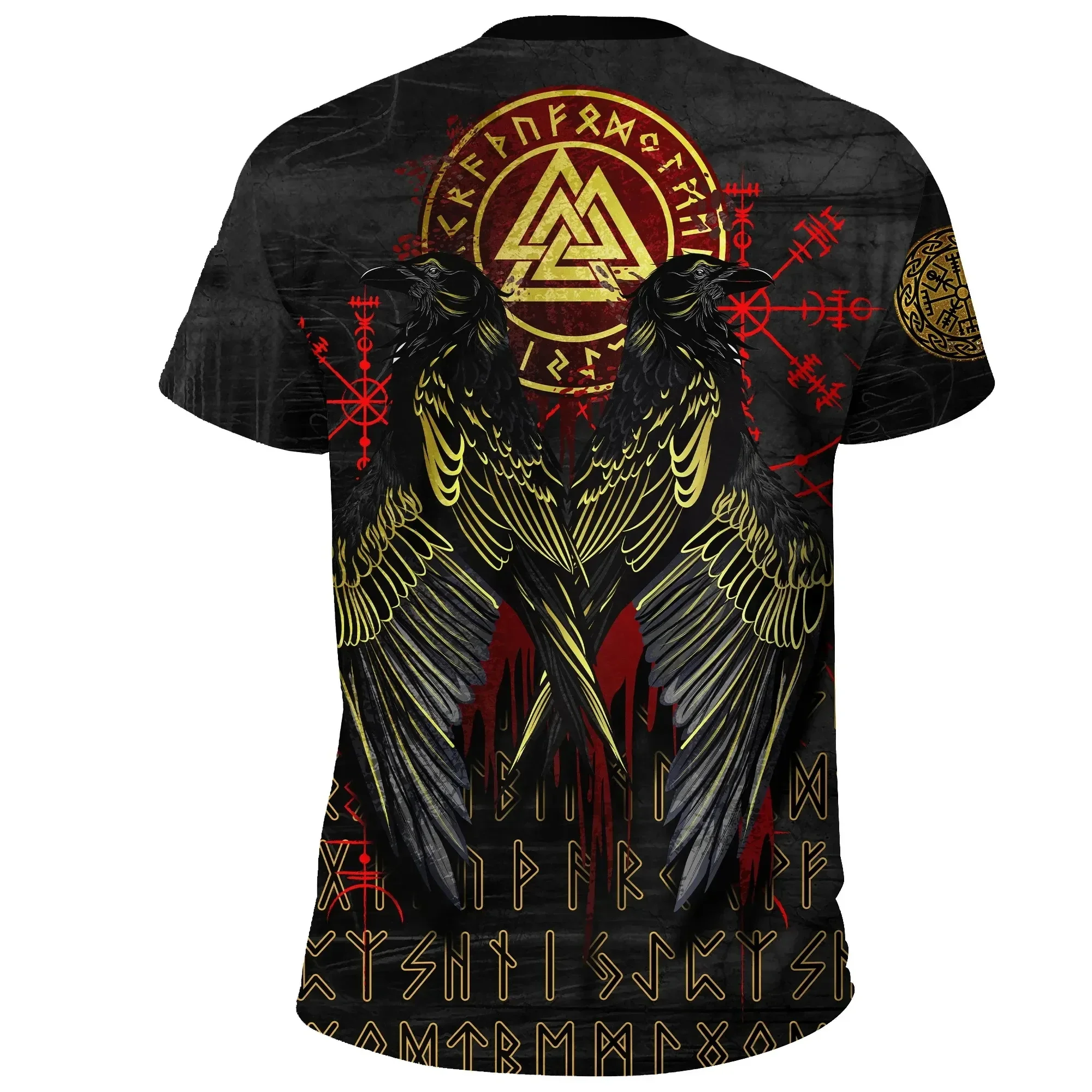 PLstar Cosmos Valknut y Raven Tattoo 3D completamente estampado camiseta de moda para hombre verano Unisex pantalón corto Casual camiseta de manga TX303 - imagen 4