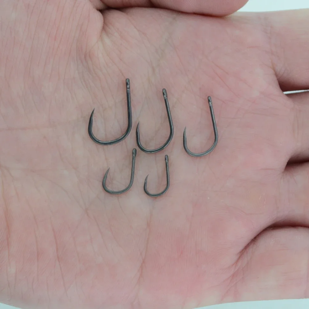 Hirisi 50 Uds revestimiento de PTFE anzuelos sin púas de acero inoxidable con alto contenido de carbono 8002 accesorios de pesca - imagen 5