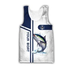 Nombre personalizado Mahi-mahi pesca 3D impreso chaleco para hombre moda camiseta sin mangas ropa de calle de verano Cool camisetas sin mangas Unisex BX51