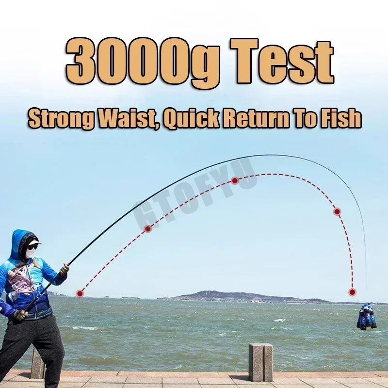 Caña de pescar telescópica de fibra dura súper ligera, 3,6 M/4,5 M/5,4 M/6,3 M/7,2 M/8M/9M - imagen 5