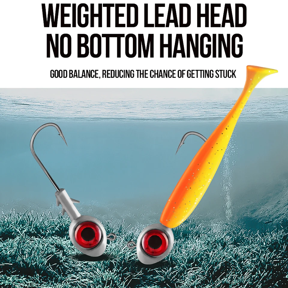 WALK FISH-anzuelo con cabeza de plomo, 3 uds., 7g, 10g, ojo grande, cabeza de pez, señuelo de mar, fondo antiadherente, antidajuste, instalación de gancho reforzado - imagen 2