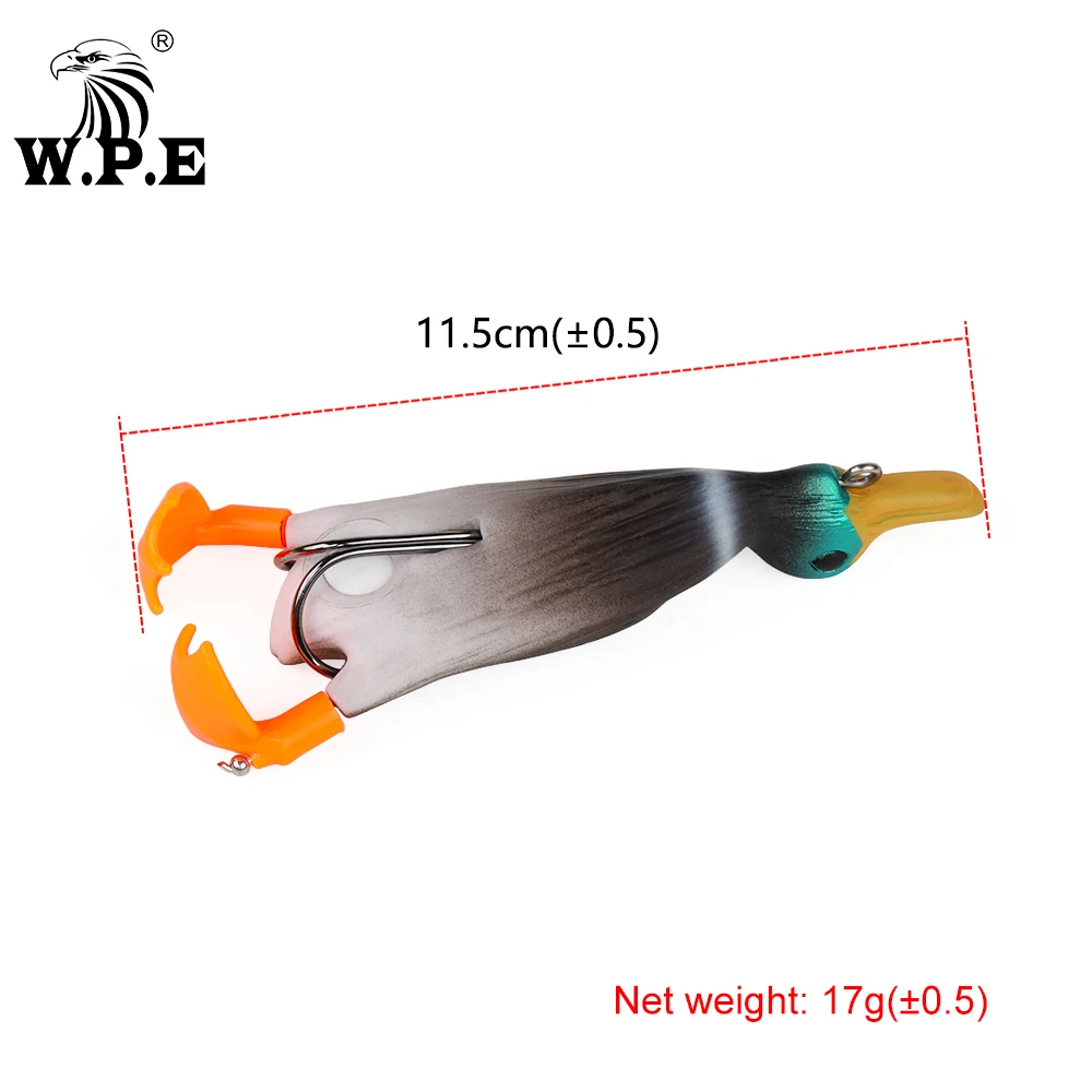 W.P.E-señuelo de pesca de piezas, cebo Artificial flotante de simulación de agua superior de 17g, Plopping y salpicaduras de pies, señuelo de rana, aparejos de pesca, 1 ud. - imagen 2