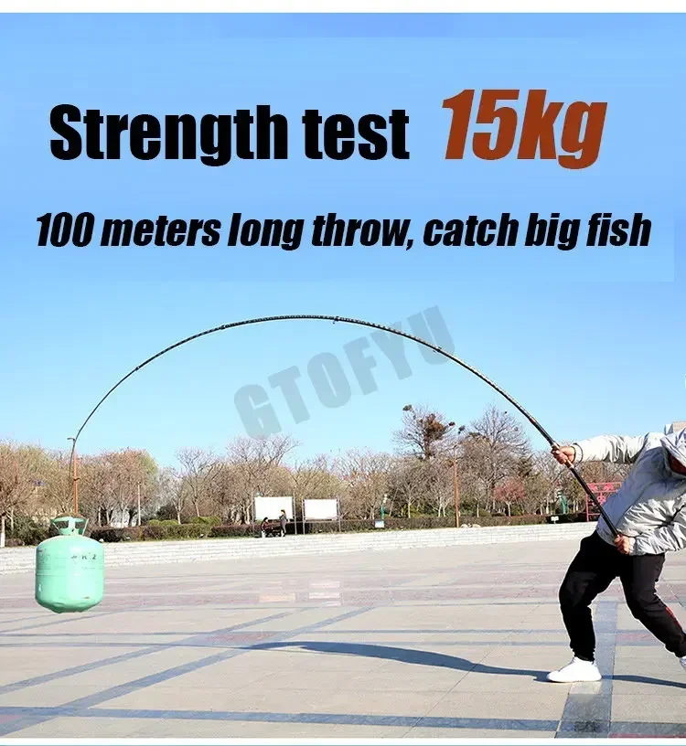 Caña de pescar giratoria portátil telescópica, 2,4 M-4,5 M, tiro largo, CarbonTravel, barco de mar, equipo de pesca de carpa en roca, caña de asiento de carrete móvil - imagen 2