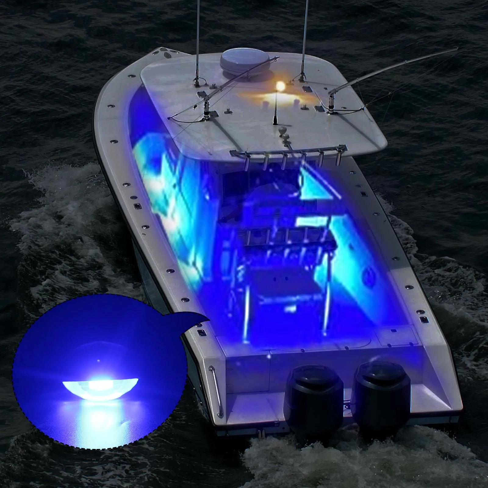 Luces de cortesía azules marinas para barcos, luces de paso, luz de escalera, iluminación de utilidad, cubierta de cabina montada empotrada, 10 Uds. - imagen 2