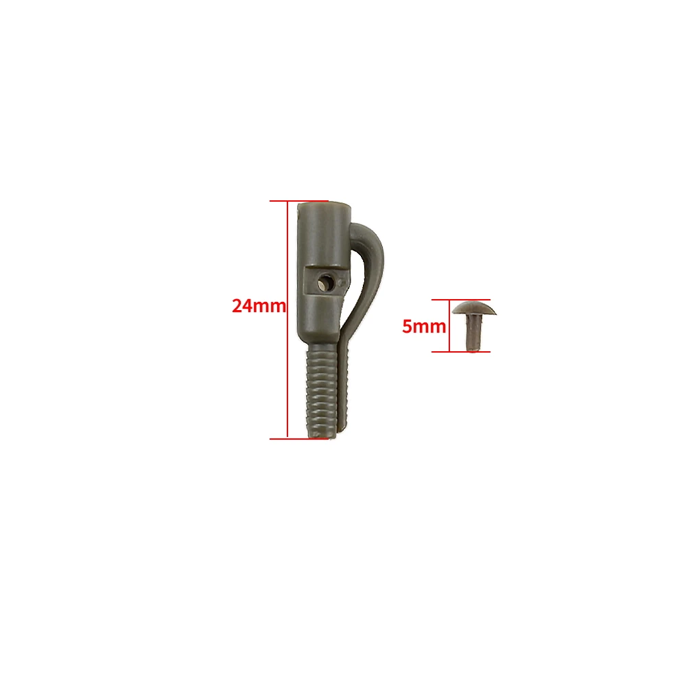 Hirisi 20 piezas Clips de plomo de seguridad para pesca de carpa con Pin para aparejos terminales de pesca AH055 - imagen 3