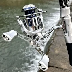Carrete de pesca para agua salada con rodamientos inox marinos