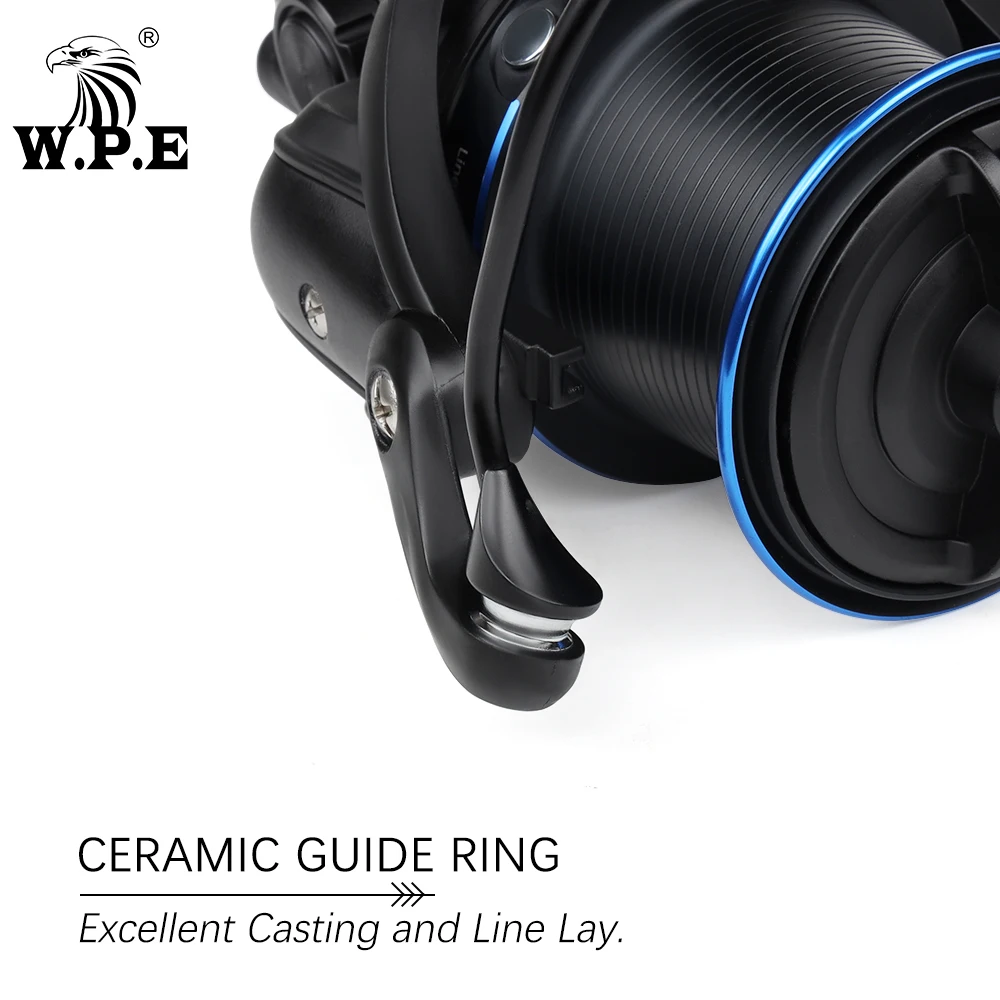 Carrete giratorio de pesca W.P.E TB, carrete de pesca con alimentador de carpa 5500 6000, cuchara de Metal 7 + 1 rodamientos de bolas, relación de engranaje 4,6:1, aparejos de pesca - imagen 4