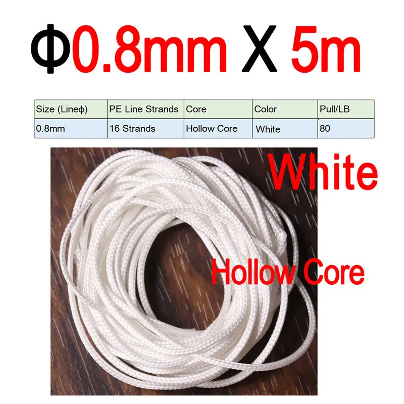 0.8mm X 5m White