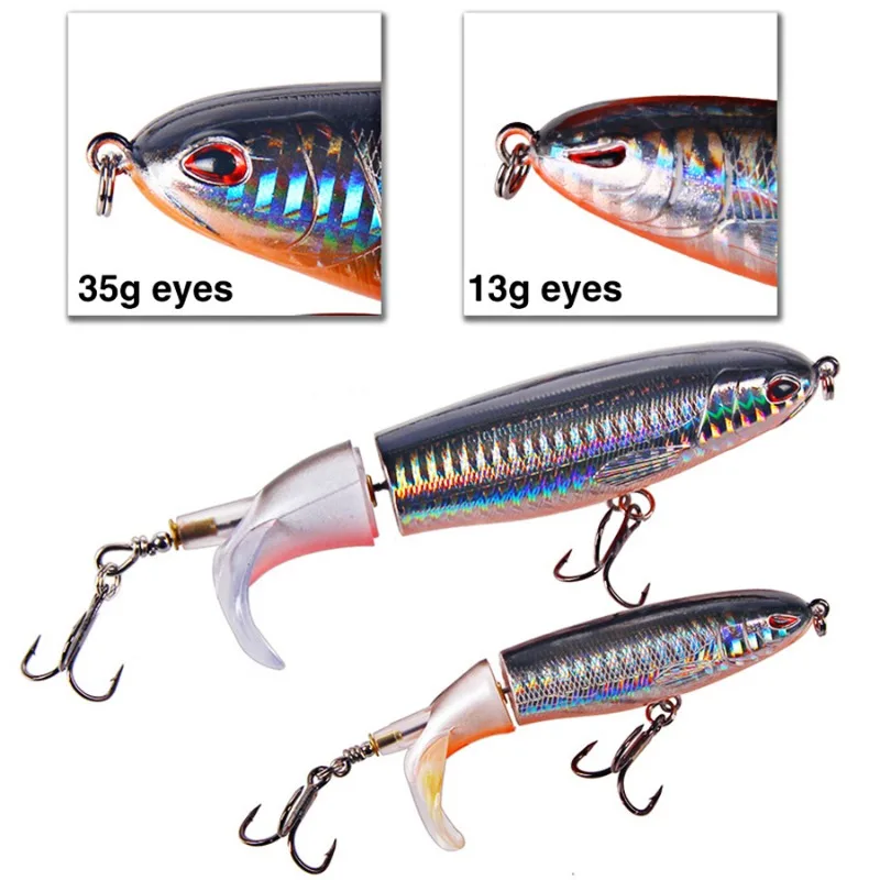 Whopper Popper cebos artificiales con cola giratoria suave, crankbaits, wobblers, 10cm/14cm, 1 parte - imagen 5