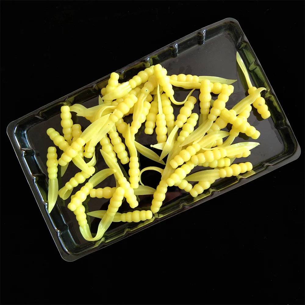 Swolfy-señuelo de pesca de gusano 300 piezas, cebo de silicona suave de 35mm, cebo de pesca falso Wobbler para Lucio, cebo de pesca Artificial - imagen 3