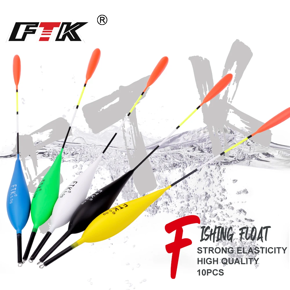 FTK-flotador de pesca Barguzinsky, Fishin Float Light On The Dark, longitud 18CM-22,5 CM, peso del flotador 2g-5g para pesca de carpa, lote de 10 piezas