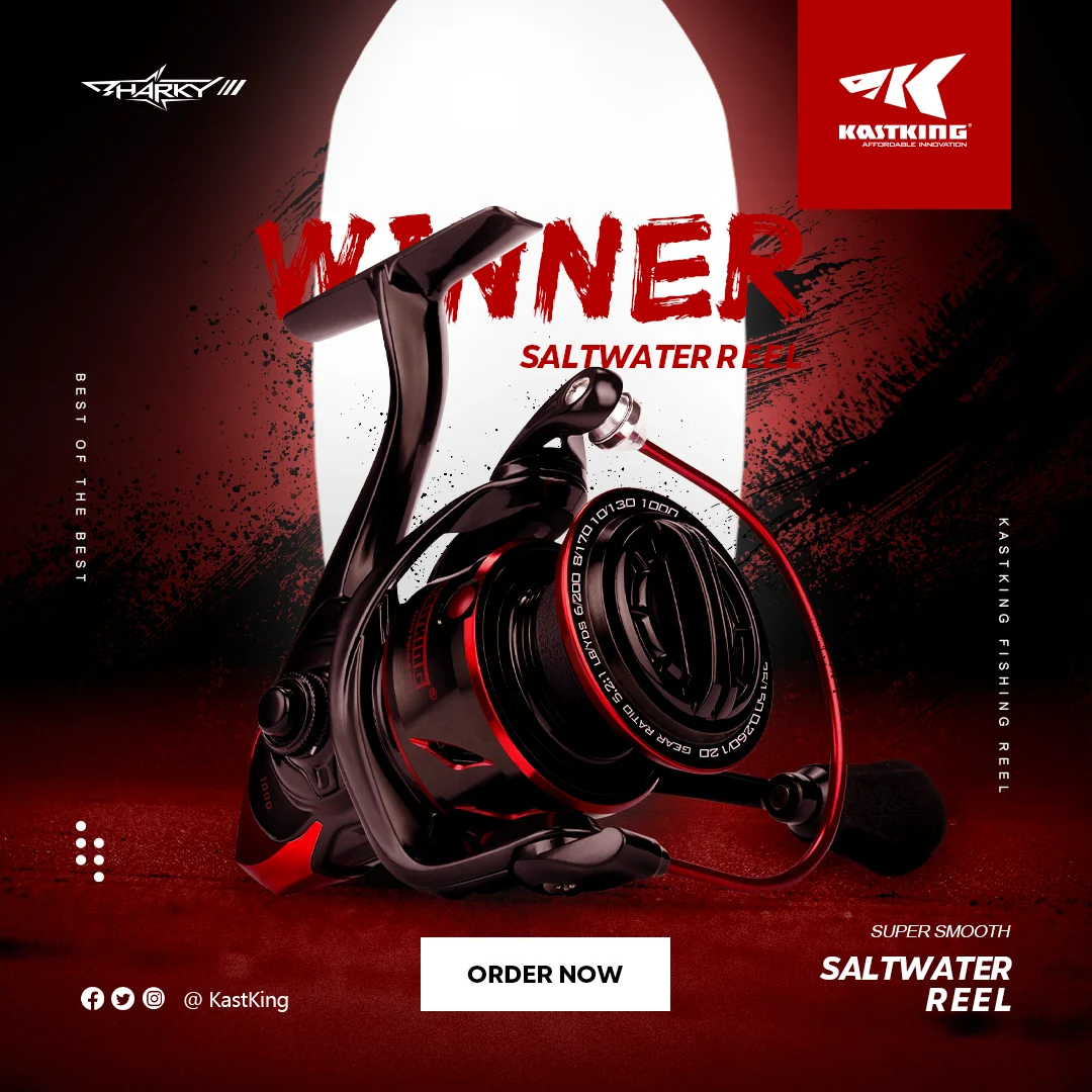 Carrete giratorio KastKing Sharky III-CHOICE innovador resistente al agua, carrete de pesca con potencia de arrastre máxima de 18KG para pesca de Lucio - imagen 5