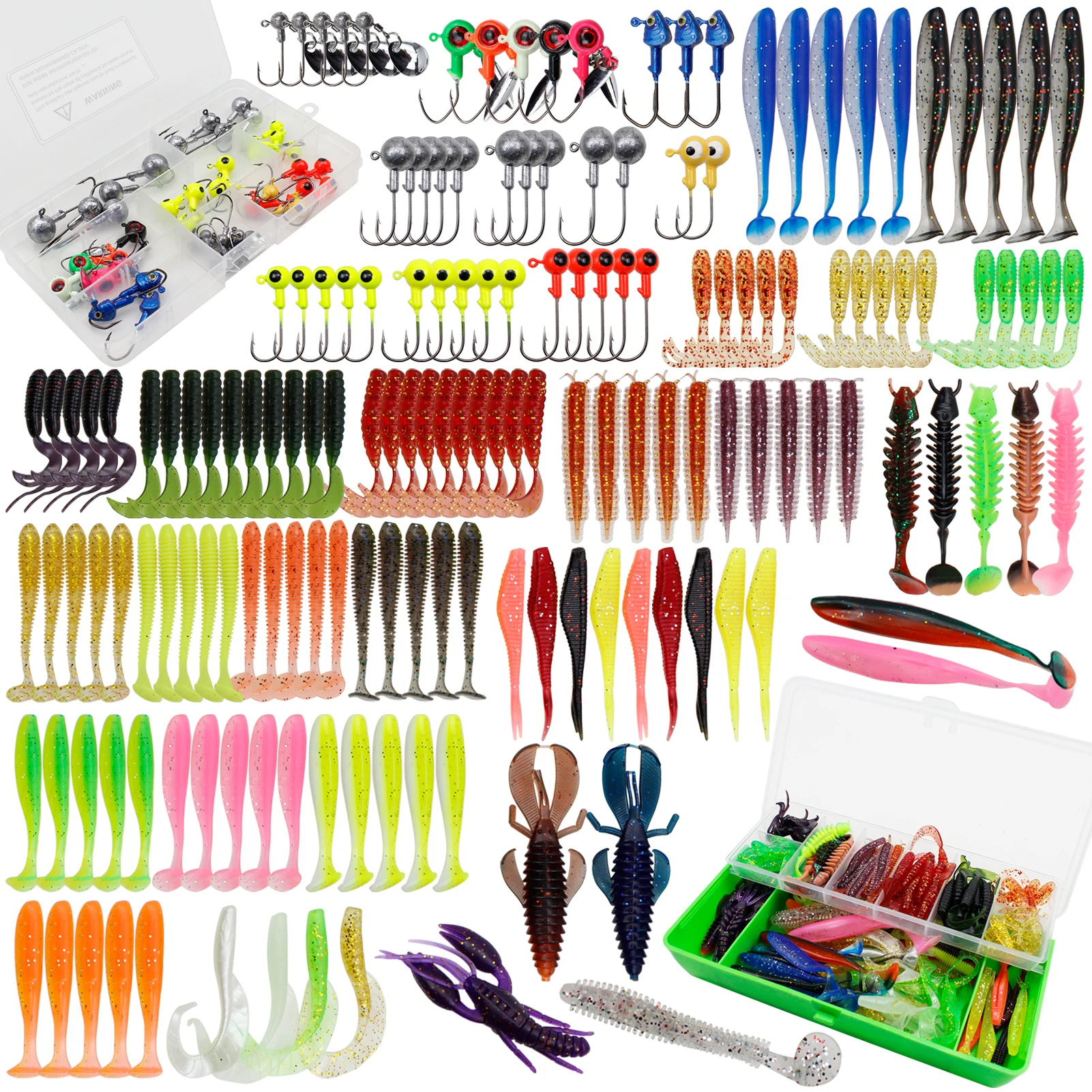 FREE FISHER Señuelos blandos con colas T, cabezas jig y anzuelos - imagen 4