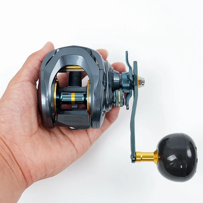 Carrete Leaddeers Baitcasting, sistema de freno doble, carrete de Jigging lento, arrastre máximo de 15KG, 8 + 1 BBs, 6,4:1, carrete de pesca de alta velocidad - imagen 2