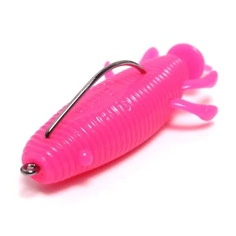 Nuevo 5 uds 80mm 13g aguja flotante en forma de cola trucha gusano suave señuelo de pesca larva cebo silicona Artificial carpa Wobblers de goma - imagen 2