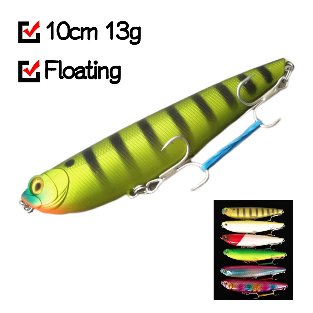 Swolfy 3 uds 10cm 13g señuelo de Pesca Topwater lápiz Artificial de plástico cebo duro Trolling Crankbait Bass Pike Pesca - imagen 2