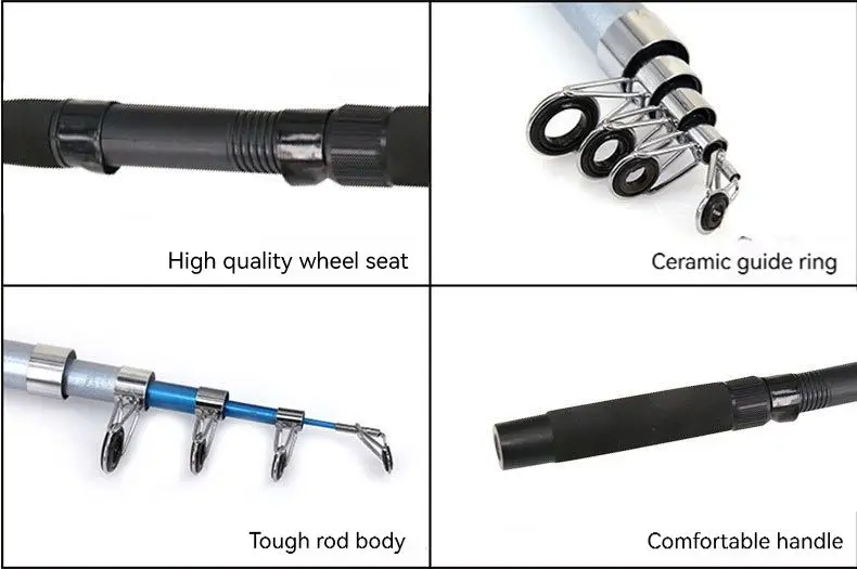 PRO BEROS-caña de pescar giratoria y carrete Combo de 1,8 M, caña telescópica con carrete de pesca 5,2: 1, Kit completo de equipo de pesca - imagen 4