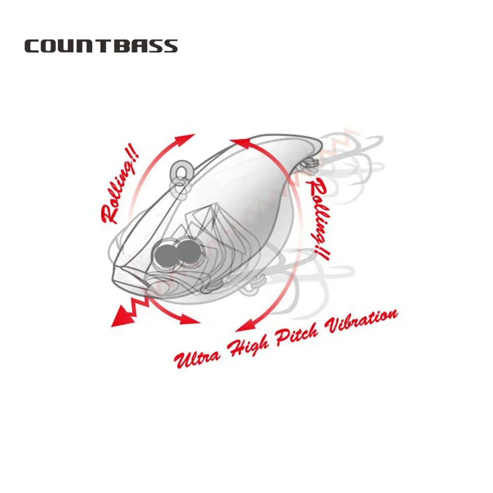 COUNTBASS 55mm 13,5g Vibraiton sonajero cebos de pesca de cuerpo duro señuelo Vibe sin labios Crankbait señuelo de pesca de pescador - imagen 2