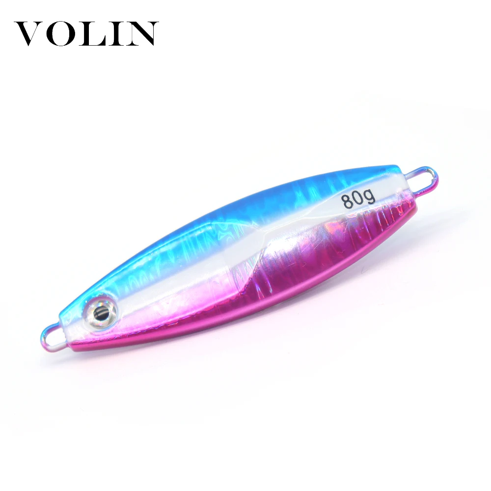VOLIN-señuelo de pesca de Jigging lento, cebo Artificial de Metal para agua salada, aparejos de pesca fundidos, 80g, 100g, 1 unidad, nuevo modelo - imagen 2
