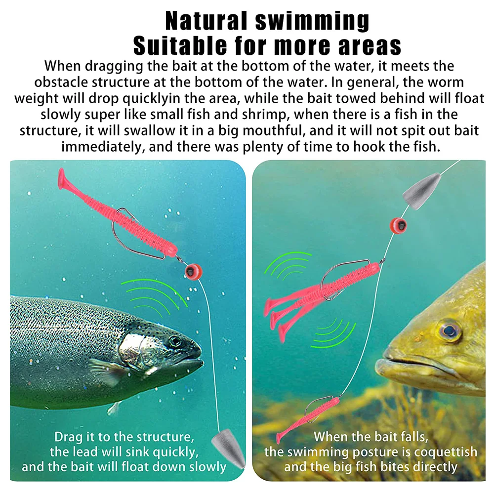 Conjunto de accesorios de pesca, señuelo Texas, 187 piezas, incluye pesas de plomo, ganchos Offset, cuchillas de cuchara, Kit de aparejos de pesca de lubina - imagen 5