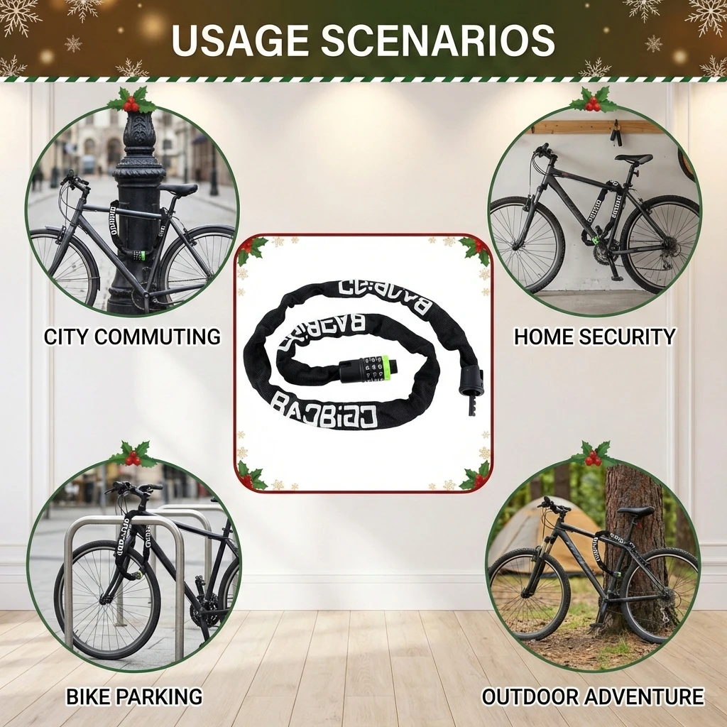 Candado cadena bicicleta resistente e impermeable con cubierta - imagen 3
