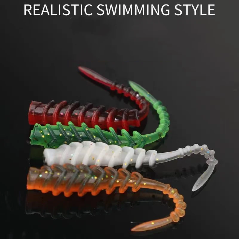 WALK FISH 20 piezas nuevo cebo de gusano cebo suave 61mm señuelo de oruga marina silicona Artificial Swimbaits Pesca señuelo suave - imagen 3