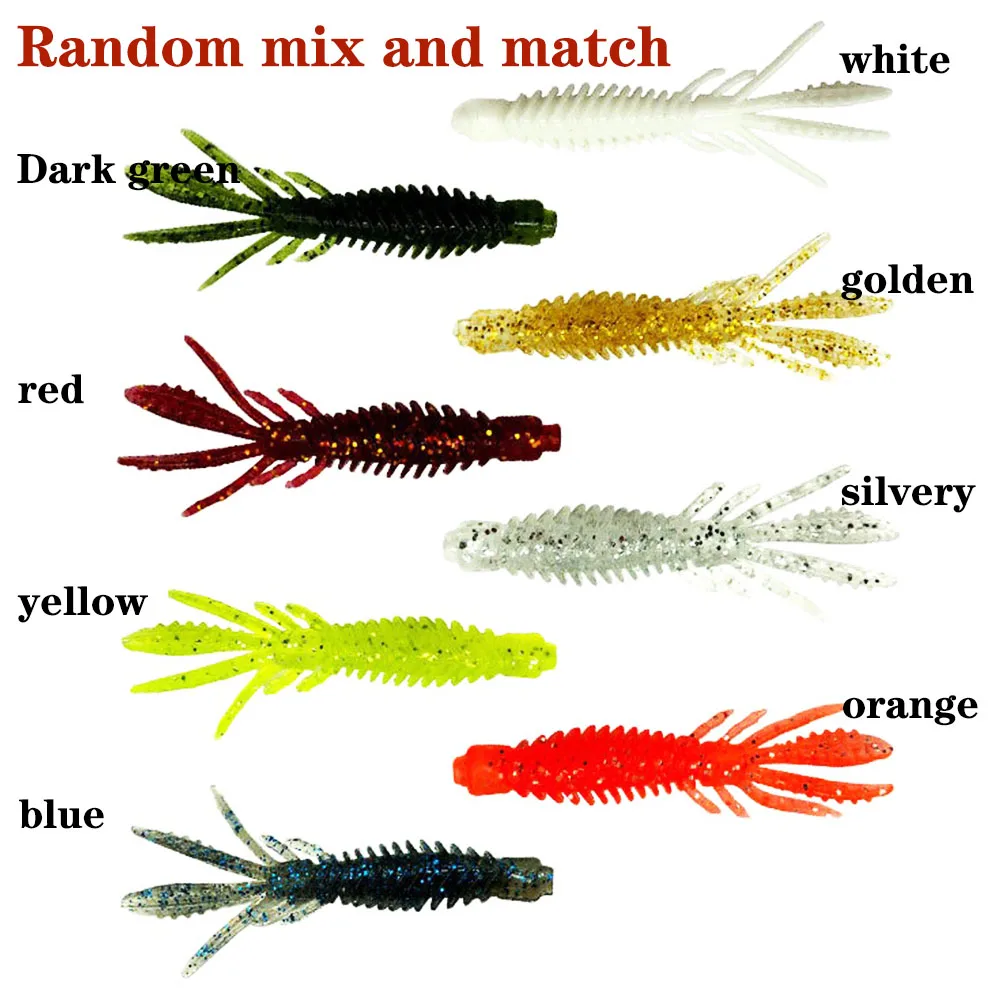 100 Uds 6,5 CM 7,5 CM señuelos de silicona cebos artificiales Wobbler productos de pesca todo para herramientas de cebo de pesca accesorios deportes blandos - imagen 3