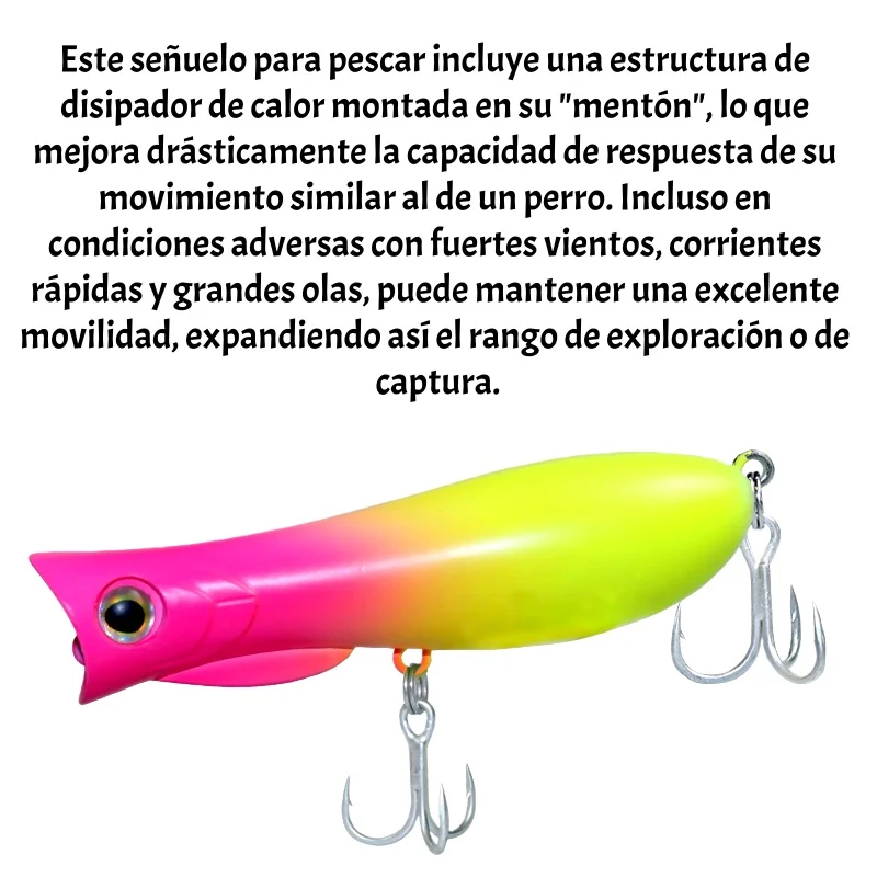 8 Uds 6,5 cm/7,5 cm Señuelos de Pesca Topwater Popper cebo duro Wobblers artificiales aparejos de pesca de plástico - imagen 5