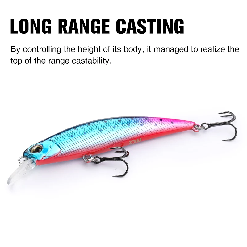 Señuelo de pesca TSURINOYA DW75 hundimiento Minnow Jerkbait Wobbler 70S 70mm 8,9g cebo duro Minnow agua dulce lubina trucha señuelo Swimbait - imagen 4