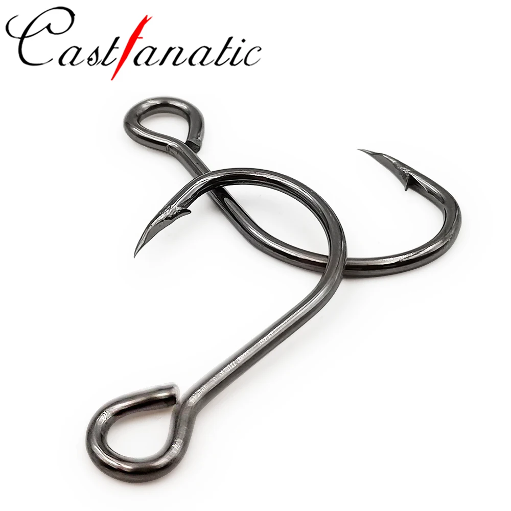 Castfanatic-anzuelos individuales afilados, aparejos de pesca para pececillos, Crankbait, ojo grande, 8-2/0 φ, 1,36mm-0,7mm - imagen 5