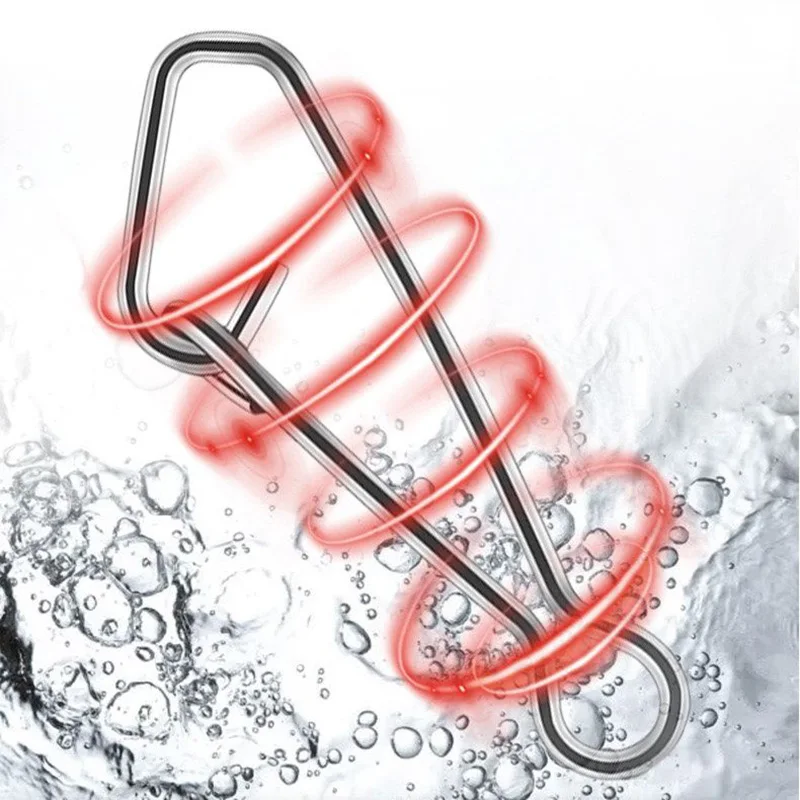 50 Uds. De broches giratorios de pesca de acero inoxidable, broches enganchados, conector de línea de anzuelo de pesca, broches giratorios de seguridad para océano y mar - imagen 2