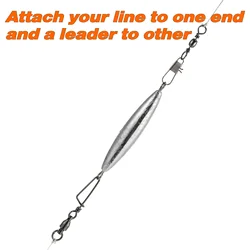 Plomo de peso de pesca de 30g-220g, doble anillo, peso de tiro caído para curricán, Surf, aparejo de pesca, aparejo inferior de agua salada