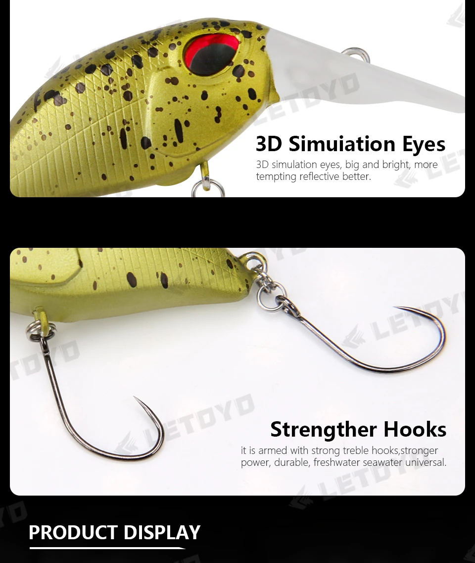 Experimente el mejor señuelo de pesca con ojos de simulación 3D y ganchos más fuertes para un rendimiento mejorado
