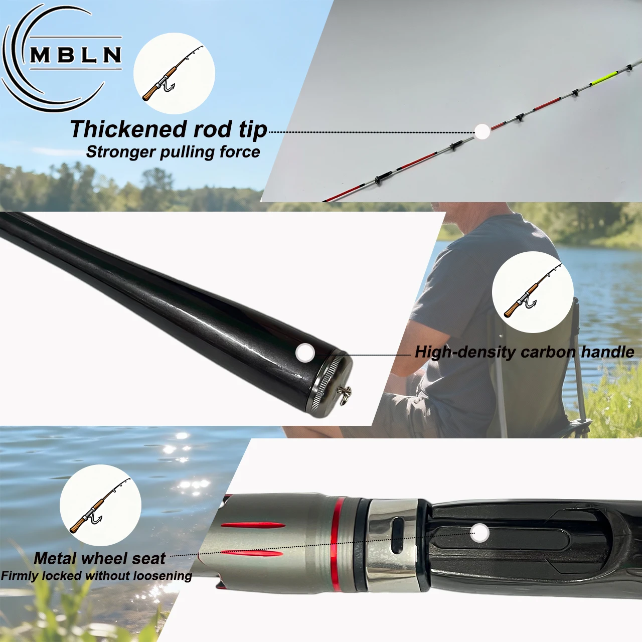 Caña de Baitcasting Ultraligera en Carbono – Punta Oculta - imagen 2