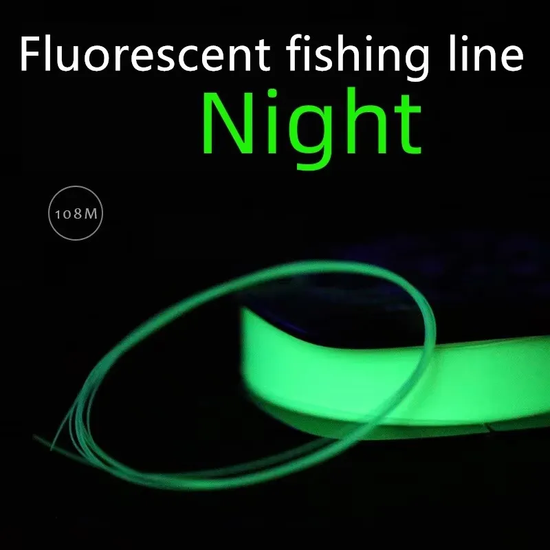 Sedal fluorescente para pesca nocturna – Resistente, suave e invisible