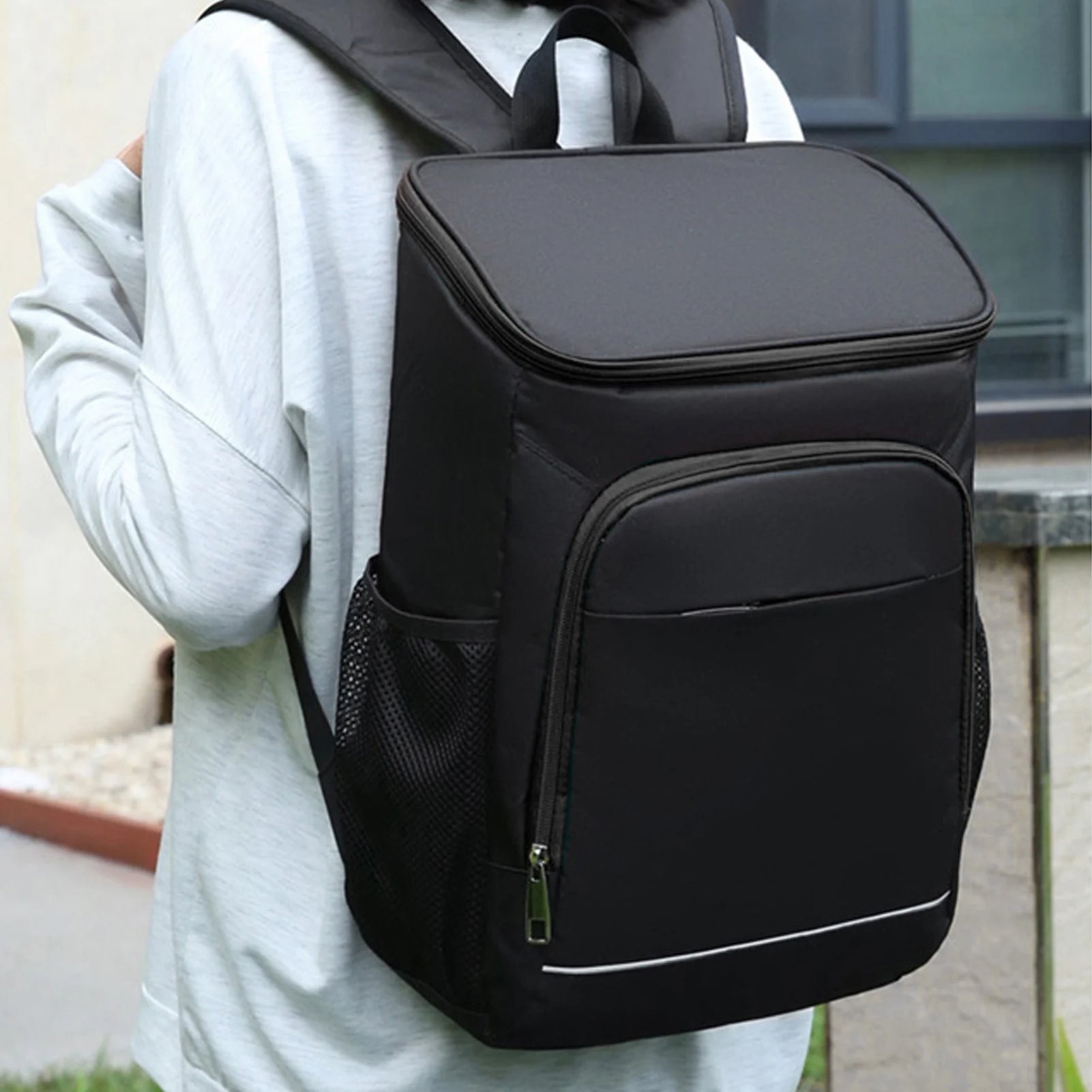 Mochila más fresca Mochila térmica Mochila térmica más fresca Bolsa de aislamiento frío y caliente de gran capacidad para acampar al aire libre Picnic Negro - imagen 4