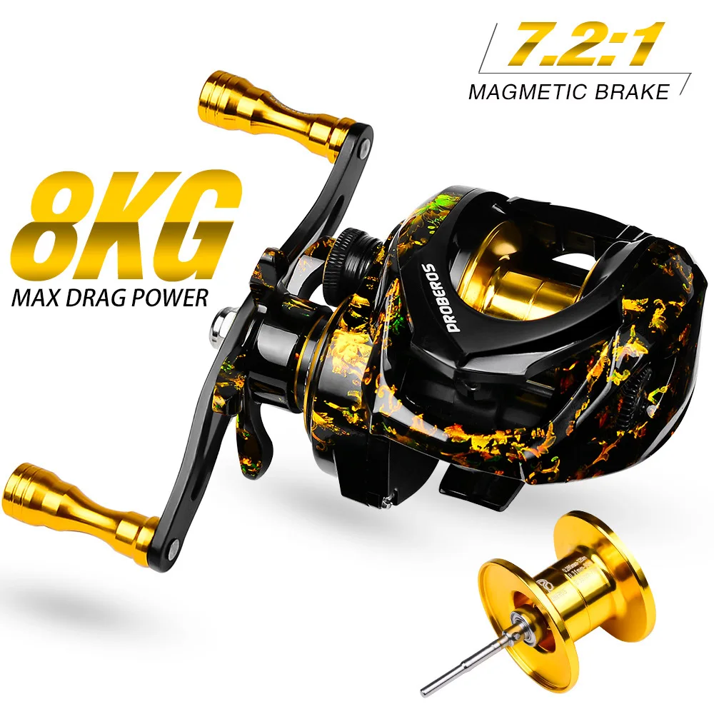Carrete Baitcasting Metálico 3+1BB – Relación 7.2:1 para Mar y Río - imagen 4