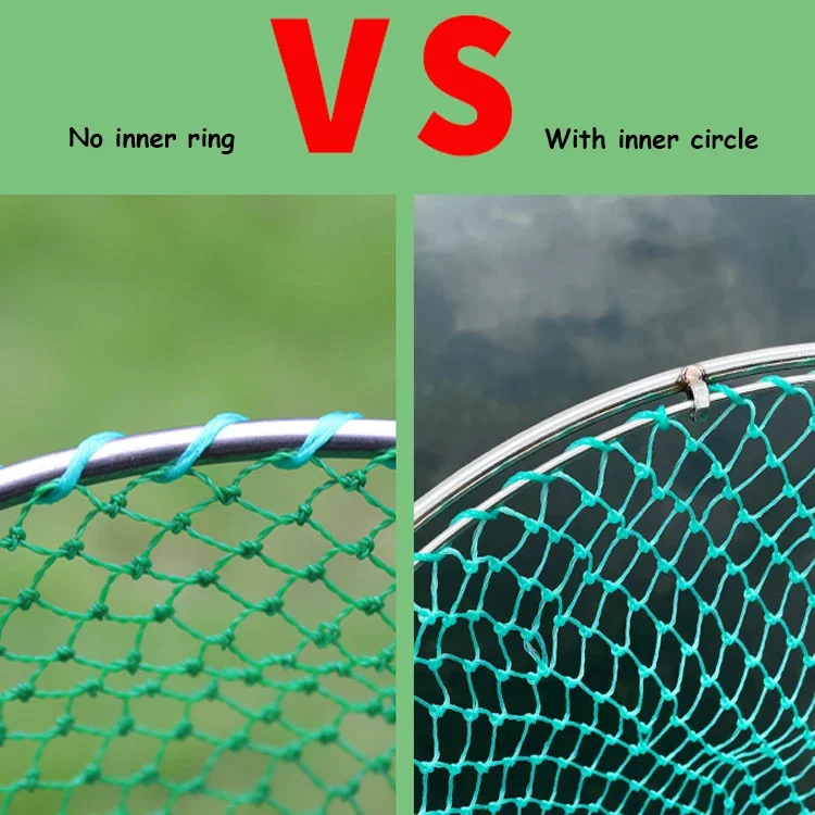Red de aterrizaje de pesca Lawaia, cabeza de red de acero inoxidable, red de pesca de nailon multihebra, herramienta de pesca con mosca - imagen 5