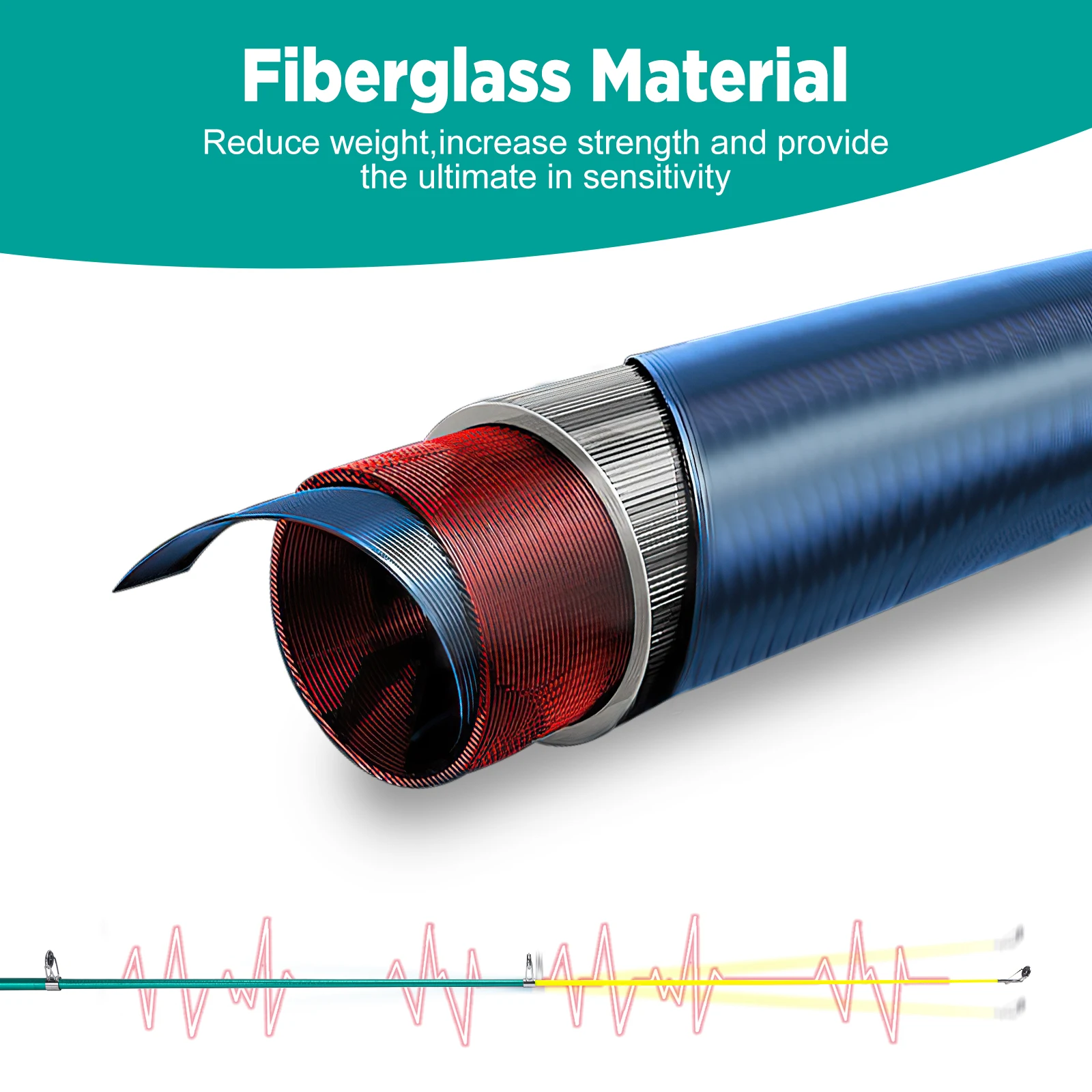 Goture-caña de pescar telescópica de fibra de vidrio, giratoria, ultraligera, para carpa en Lago y río, aparejos de viaje, 1,8 m - imagen 5