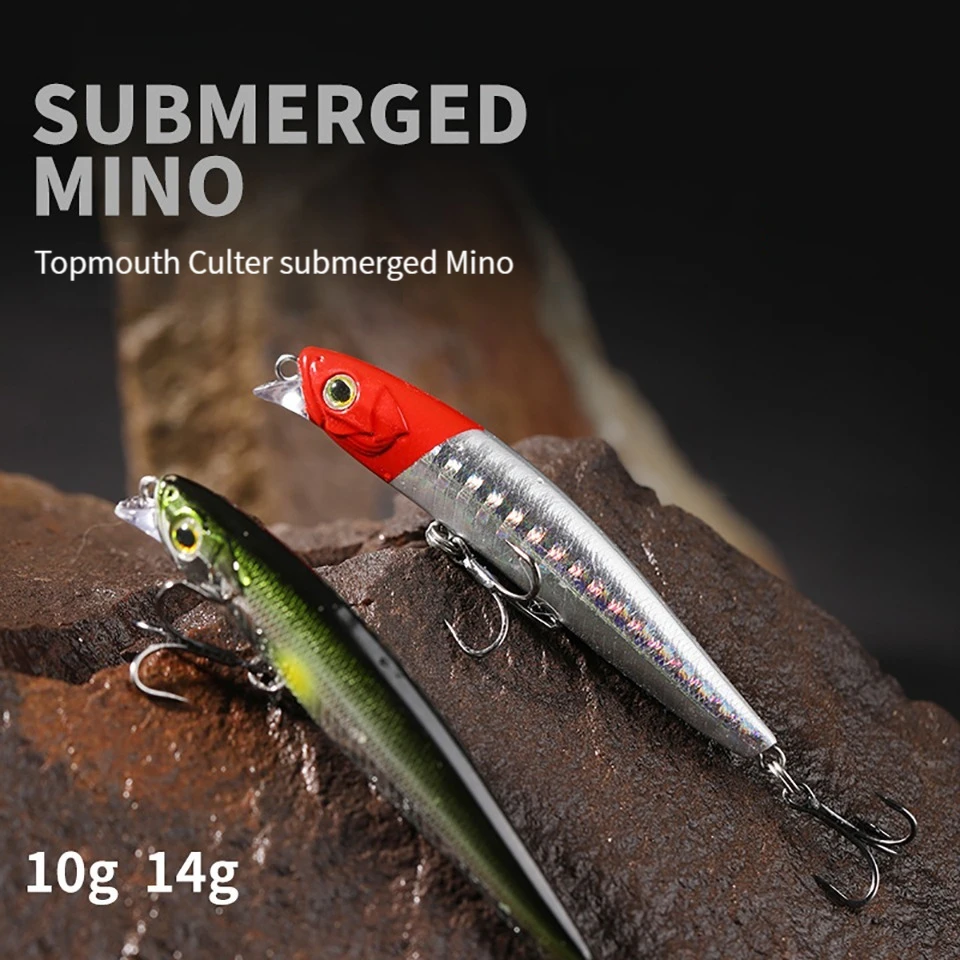 WALK FISH 1 Uds 10g/70mm 14g/80mm fundición de alta resistencia Submerge Mino lápiz cuenta labio cebo duro para lubina una boca volteada biónica - imagen 2