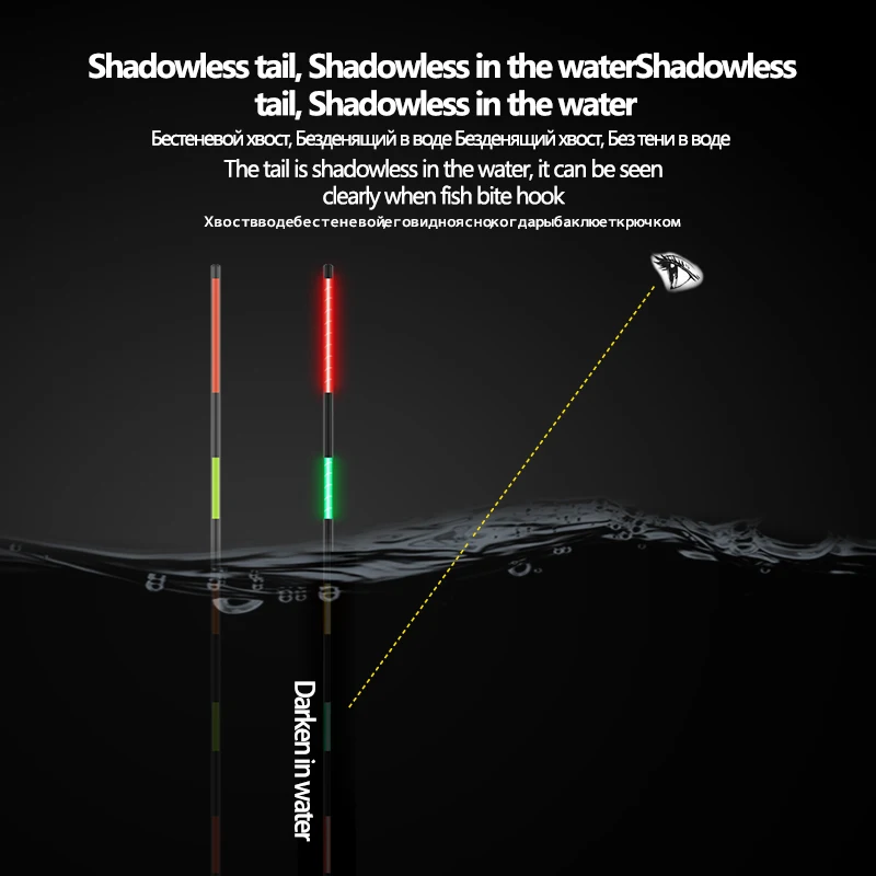 Flotadores de pesca luminosos, boya eléctrica Nano Bobber, Flotador súper largo para carpa cruciana, boya de plomo de carga grande, herramientas de aparejos, 1 ud. - imagen 4