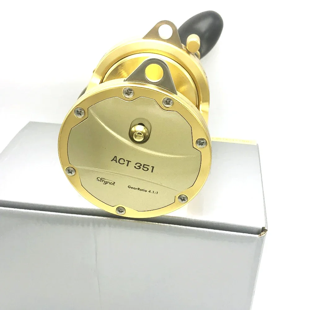 Carrete de pesca de tambor de barco de mar de Metal, señuelo de agua salada para Jigging, bobina de carpa para varillas de pescado grandes, productos de molinete dorados, nuevos artículos ACT351 2022 - imagen 5