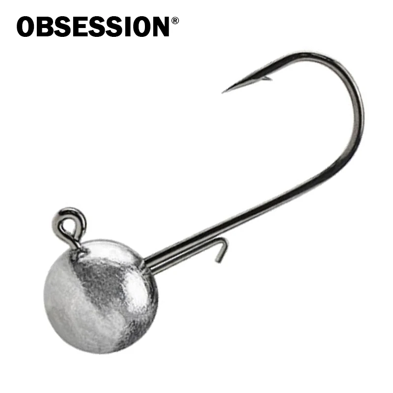 OBSESSION W001-A 10 unids/bolsa anzuelo con cabeza de anzuelo de agua salada 1,7g 2,5g 3,5g 5g 7g 10g 14g anzuelo de pesca con diseño de señuelo suave antipérdida - imagen 2