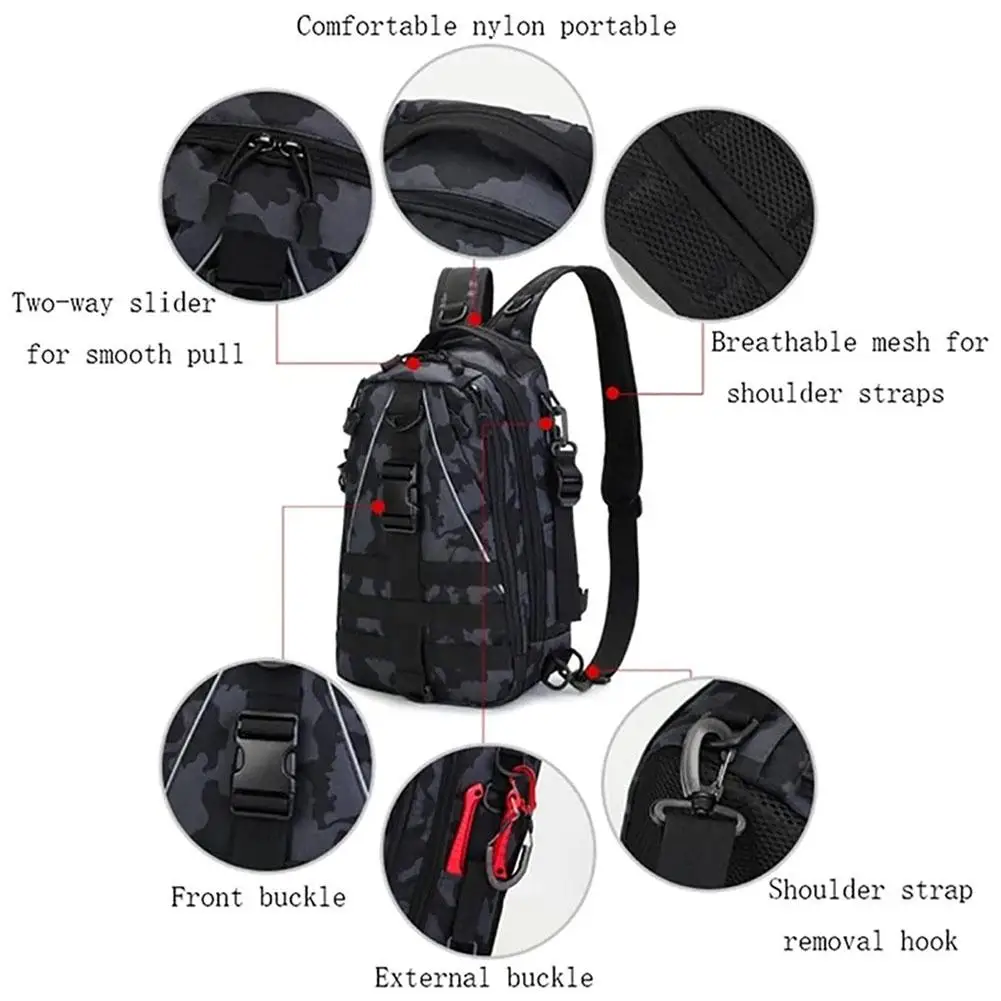 Mochila De Pesca impermeable para hombre y mujer, diseño ergonómico, transpirable, multiusos, bolsa de almacenamiento para deportes al aire libre - imagen 5